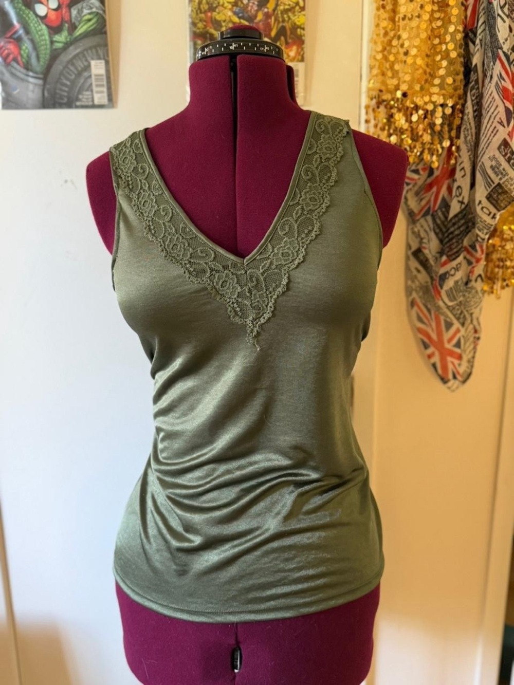 Daytrip Olive V-Neck Lace Blouse
